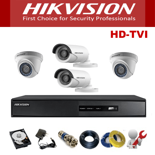 Trọn bộ 6 camera an ninh Hikvision 5M